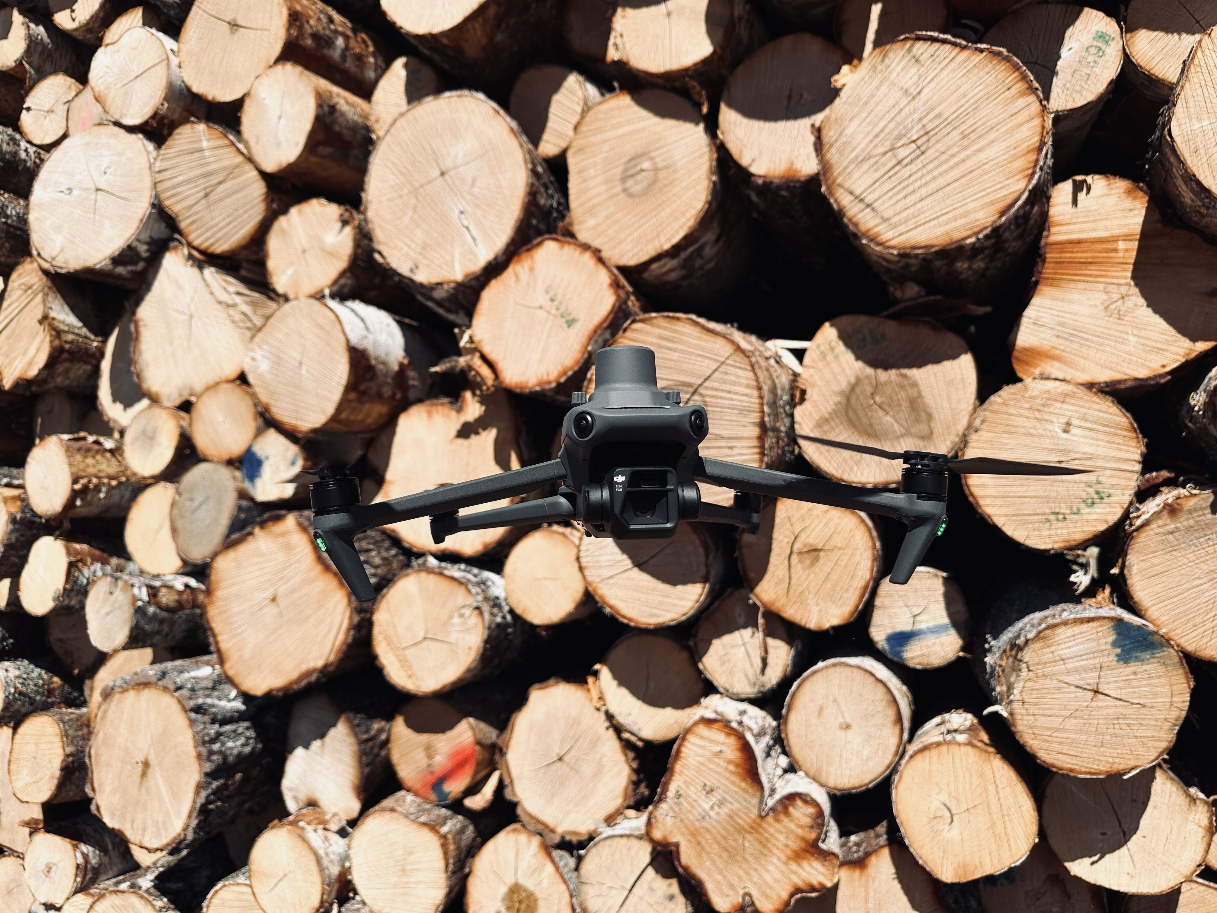 Kokmateriālu uzmērīšana ar dronu